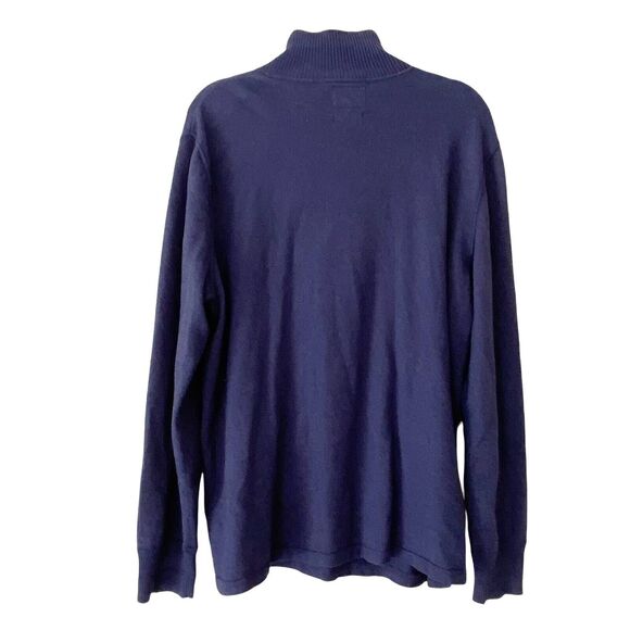 The North Face X Large Pullover Quarter Zip Cotton Wool Blend Blue Long Sleeve - Picture 2 of 9